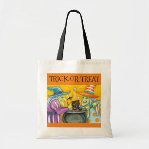 SCHWESTER, SCHWARZE KATZE, HALLOWEEN TRICK ODER BE TRAGETASCHE
