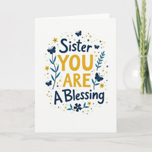 Schwester Segen Blumenkarte Karte