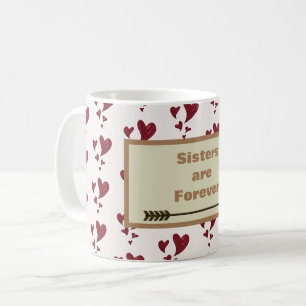 Schwester sind für immer Herz Muster Arrow Geschwi Kaffeetasse