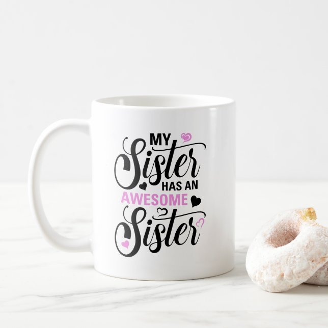 Schwester-Tasse, Geschenk für Schwester, Geschenk Kaffeetasse (Mit Donut)