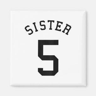 Schwester Team Trikot # 5 Handball Mädchen Fußball Magnet