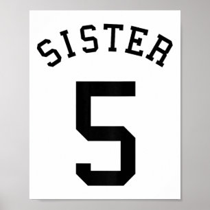 Schwester Team Trikot # 5 Handball Sis Fußball Vol Poster