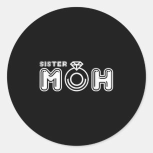 Schwester Trauzeugin Braut und Groom Hochzeit Runder Aufkleber