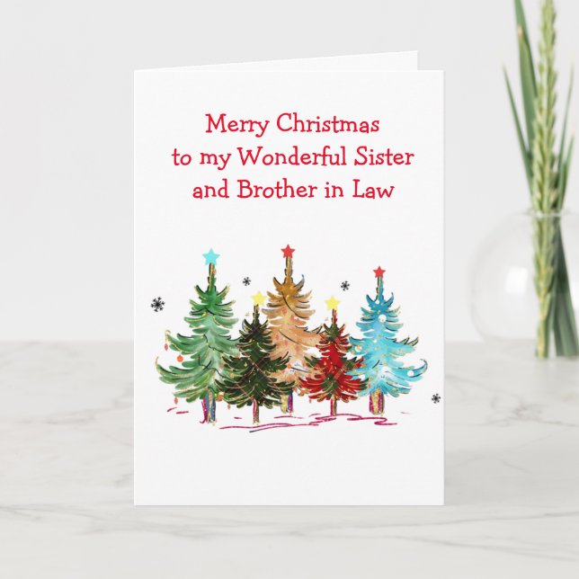 Schwester und Bruder im Gesetz Weihnachtsgrußkarte Karte (Vorderseite)