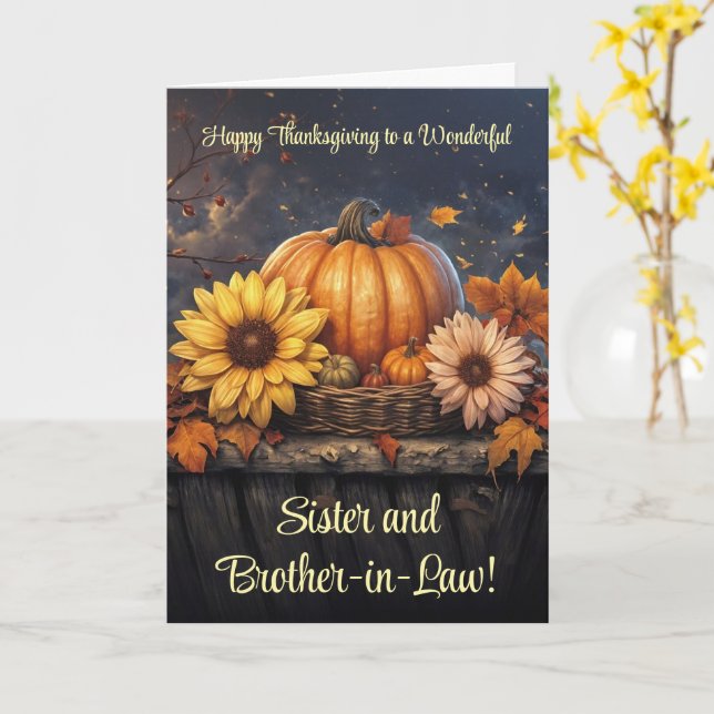 Schwester und Bruder im Jura glücklich Erntedankfe Karte (Gelbe Blume)