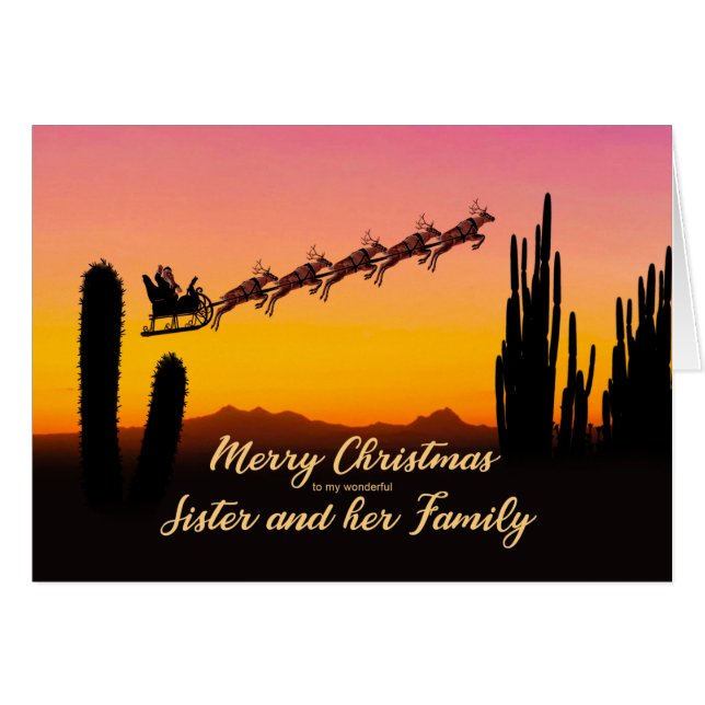 Schwester und Familie Weihnachten Weihnachten über (Vorderseite (Horizontal))