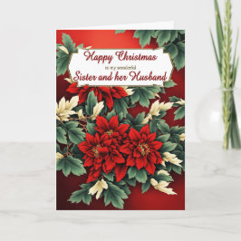 Schwester und ihr Ehemann Weihnachts-Poinsettias Feiertagskarte