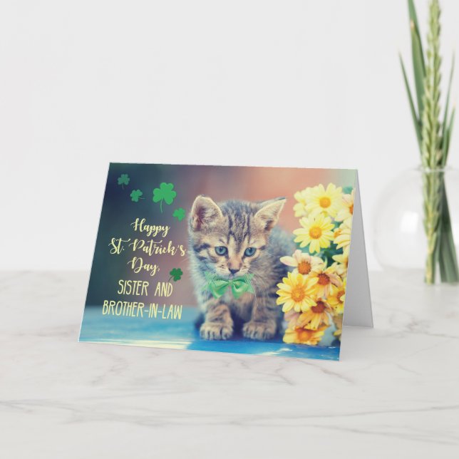 Schwester und Schwager St. Patrick’s Day Kitten Karte (Vorderseite)