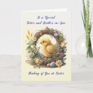 Schwester und Schwiegerbruder Easter Chick Grapevi Karte