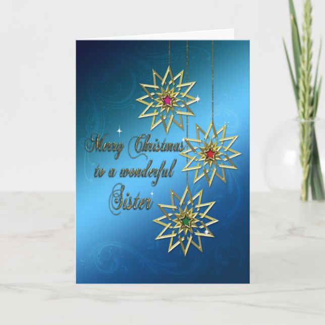 Schwester, Weihnachtskarte Feiertagskarte (Vorderseite)