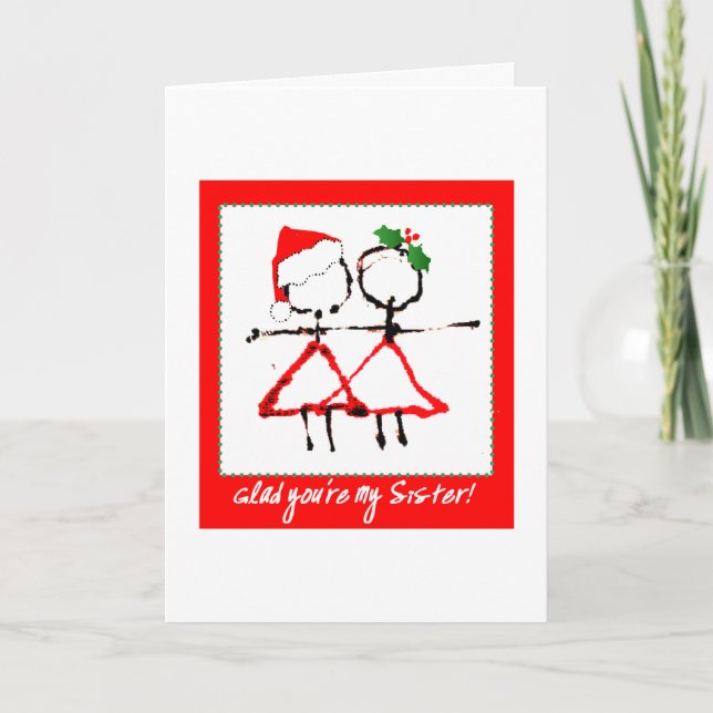 Schwester-Weihnachtskarte Feiertagskarte (Vorderseite)