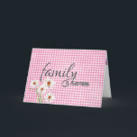 Schwestergeburt auf rosa Gingham Karte<br><div class="desc">Geburtstag für Schwesterschwester auf rosa und weiß verblasstem Gingham-Hintergrund mit weißen Molkereien.</div>