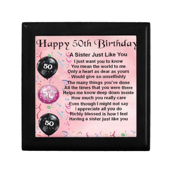 Der 50 Geburtstag Schwester Geschenke Zazzle.ch