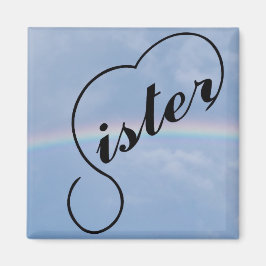 Schwesterherz und Regenbogen Magnet