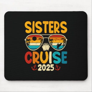Schwesterkreuzfahrt 2025 Retro-Familienurlaubstrip Mousepad