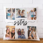 Schwestern 6 Foto Collage Keepake Geschenk Kissen<br><div class="desc">Feiern Sie die Schwesternschaft mit dem Sisters 6 Foto Collage Keepake Geschenkkissen werfen. Personalisiert mit einer wunderschön arrangierten Collage von sechs hochgeschätzten Fotos, fängt es die besonderen Momente ein, die die Schwestern gemeinsam haben. Dieses aus hochwertigen Materialien gefertigte Kissen verleiht jedem Raum eine stilvolle und gefühlvolle Touch, die sich perfekt...</div>