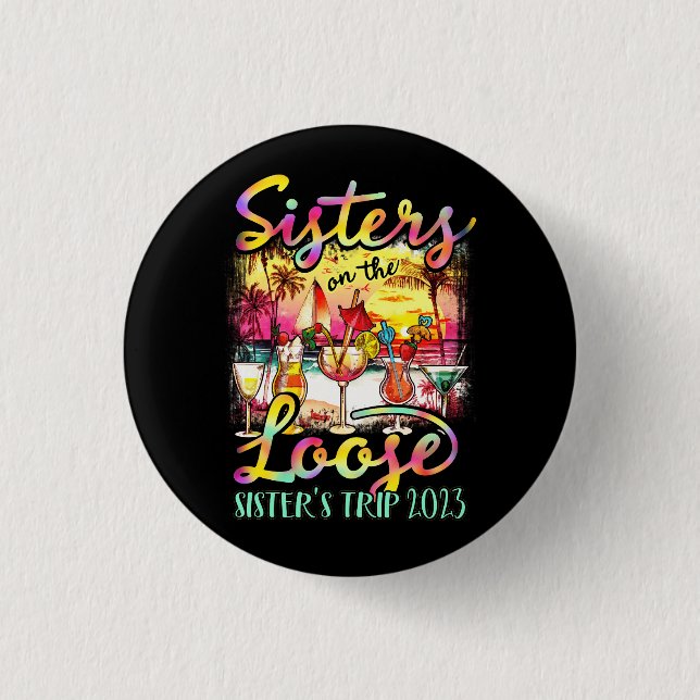 Schwestern auf der Lose Gefärbte Krawatte Sister_s Button (Vorderseite)