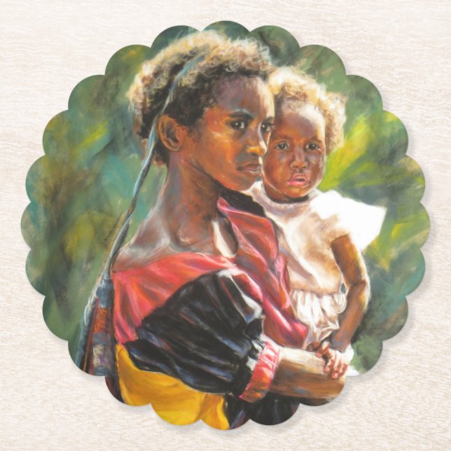 Schwestern aus Papua Neuer Guinea Untersetzer (Vorderseite)