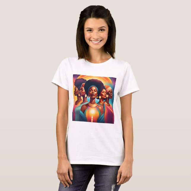 Schwestern der Sonne: Power, Einheit und Licht T-Shirt (Vorne ganz)