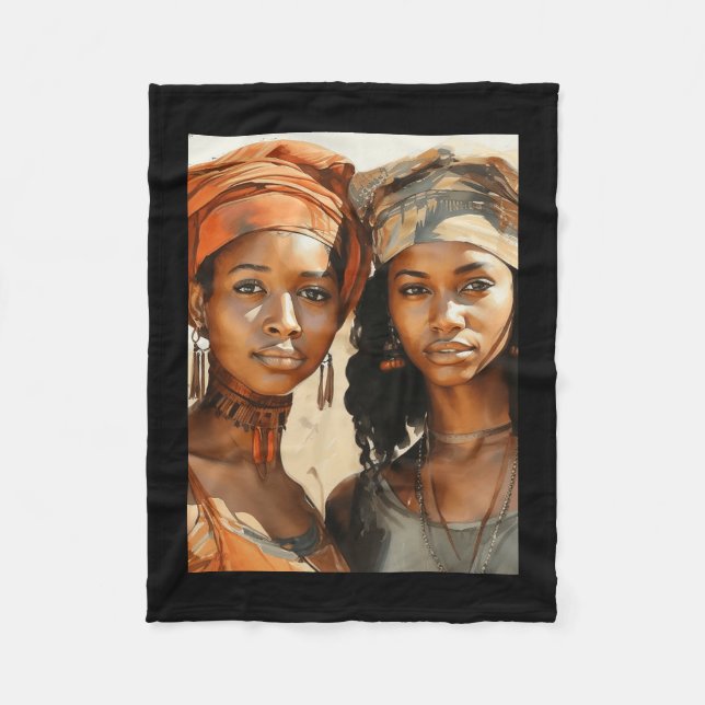 Schwestern der Sonne - zwei afrikanische Frauen Fleecedecke (Vorderseite)