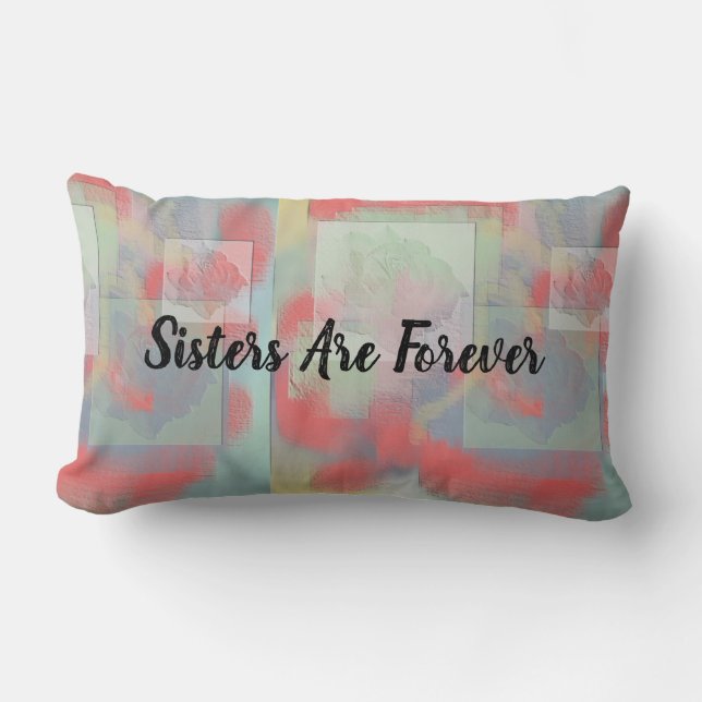 Schwestern Forever Pastel Rose Abstrakt Geschwiste Lendenkissen (Vorderseite)