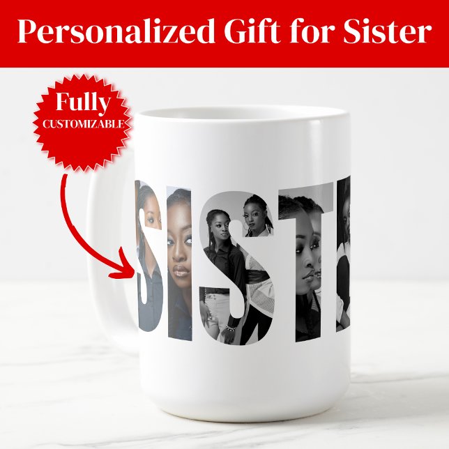 Schwestern-Foto-Collage-Kaffeetasse Geschenk Kaffeetasse (Sisters Photo Collage Coffee Mug Gift)