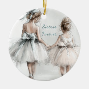Schwestern für immer Keramik-Ornament – Elegantes  Keramik Ornament