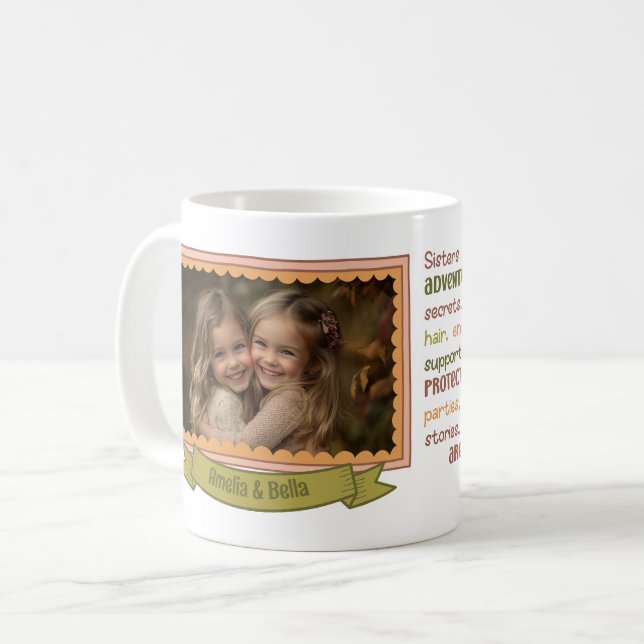 Schwestern Herzberührung & sentimentale Tasse (Vorderseite Links)