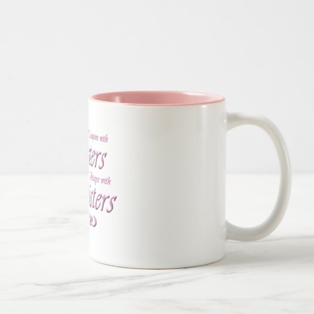 Schwestern im Rosa Zweifarbige Tasse (Rechts)