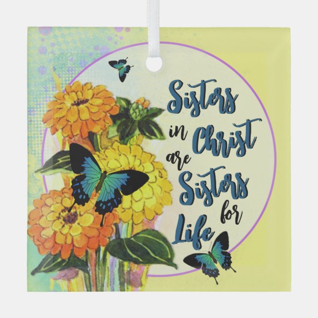 Schwestern in Christ Glass Ornament (Vorderseite)