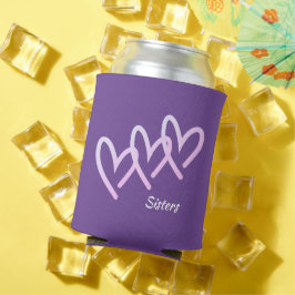 Schwestern Liebe Lila Heart Can Cooler Dosenkühler