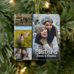 Schwestern Modernes Personalisiert 8 Fotomaterial  Keramikornament<br><div class="desc">Feiern Sie mit unseren Schwestern die unzerbrechliche Bindung der Schwestern - Modernes Personalisiertes 8-Foto Collage Ornament. Dieses stilvolle Weihnachtsbaumschmuck ist so konzipiert, dass Sie Ihre gepflegten Erinnerungen in einem einzigartigen und festlichen Stück erfassen können. Ideal für Ihren Urlaub Zuhause oder als herzliches Geschenk, wird dieses maßgeschneiderte Ornament eine Touch von...</div>