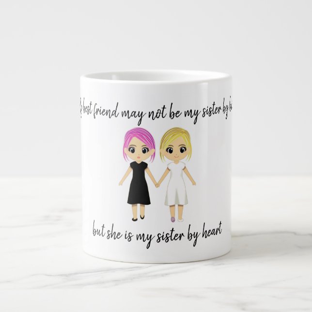 Schwestern nach Herz Jumbo-Tasse (Vorderseite)