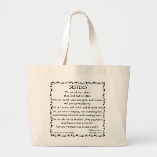 SCHWESTERN riesige Taschen-Tasche Jumbo Stoffbeutel