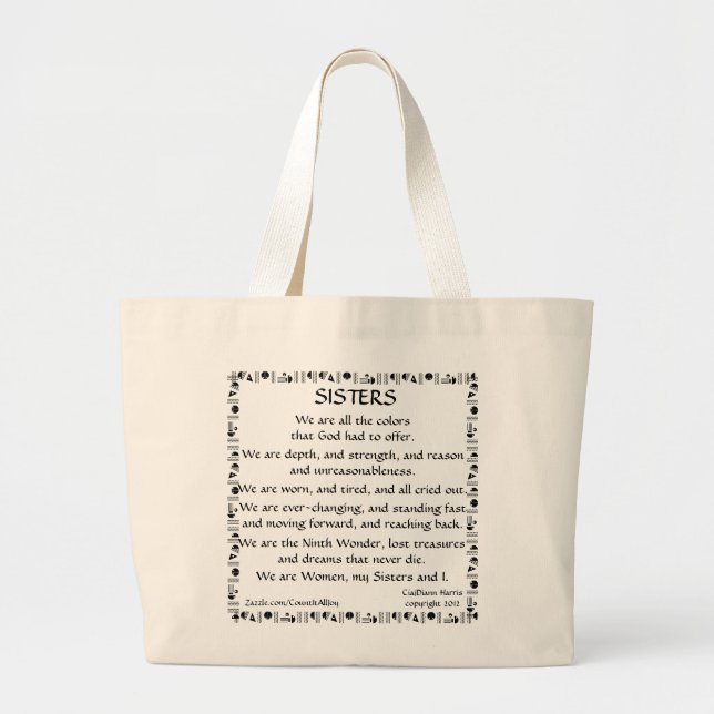 SCHWESTERN riesige Taschen-Tasche Jumbo Stoffbeutel (Vorne)