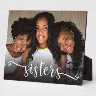 Schwestern Schrift Foto Plakette Fotoplatte