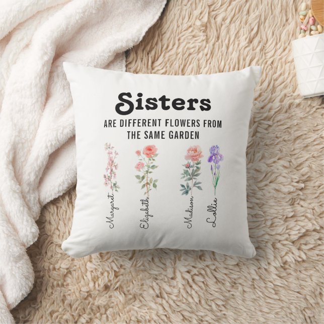 Schwestern sind andere Blume - Individuelle Name Kissen (Decke)