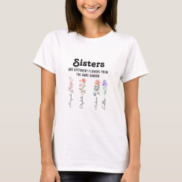 Schwestern sind andere Blume - Individuelle Name T-Shirt