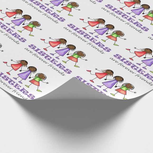 Schwestern sind für immer Freunde Geschenkpapier (Ecke)