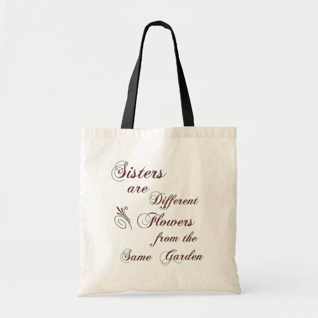 Schwestern sind verschiedene Blumen-Taschen Tragetasche (Vorne)