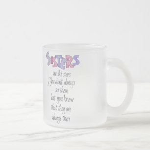 Schwestern sind wie Stern-Tasse Mattglastasse