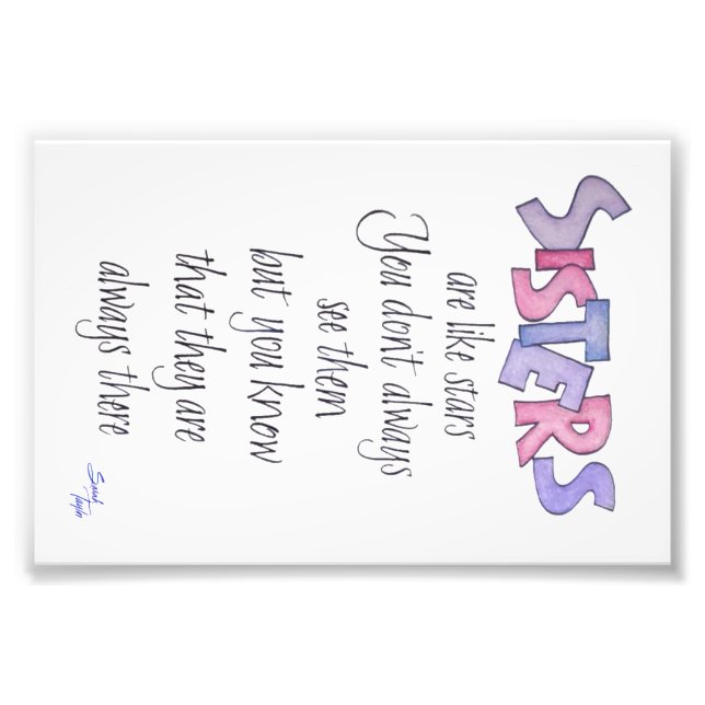 Schwestern sind wie Sterne Fotodruck (Vorne)