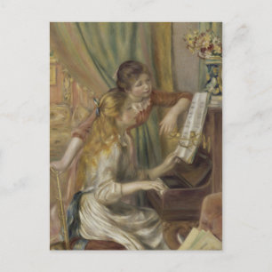 Schwestern spielen Klavier Postkarte