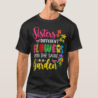Schwestern Unterschiedliche Blume aus dem gleichen T-Shirt