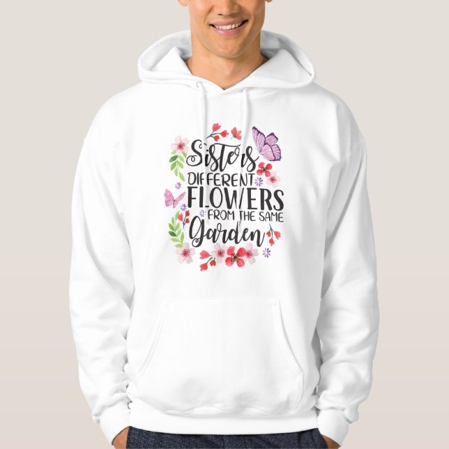 Schwestern Unterschiedliche Blume von der gleichen Hoodie (Vorderseite)