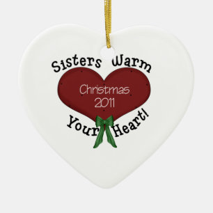 Schwestern wärmen Ihr Herz-Weihnachten 2011 Keramik Ornament