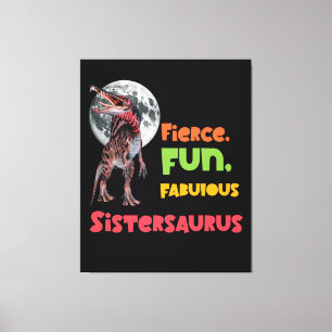 Schwesternsaurus Matching Schwestern Dino Squad De Leinwanddruck