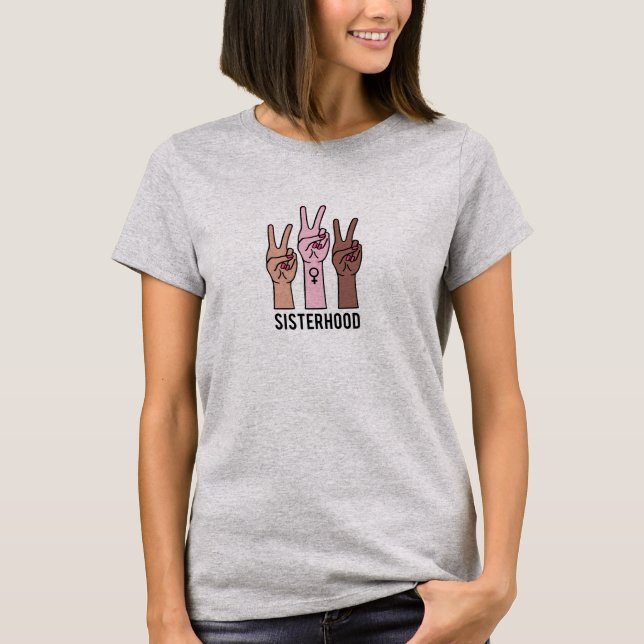 Schwesternschaft, weibliche Hände mit Friedenszeic T-Shirt (Vorderseite)