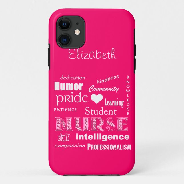 Schwesternschülerin Stolz-Attribute /Vibrant-Rosa Case-Mate iPhone Hülle (Rückseite)