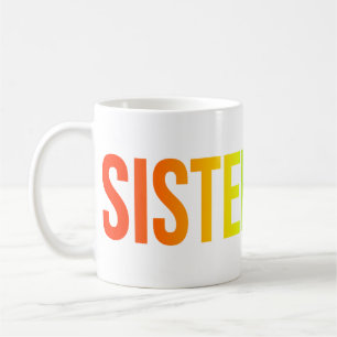 SCHWESTERSCHAFT Wordmark Tasse Regenbogen